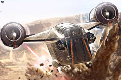 Star wars The Mandalorian Razor Crest Poster 18 x 12 inch 300 GSM Paper Print