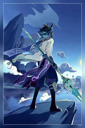 Xiao Anemo Anime Genshin Genshin Adeptus Genshin Impact Genshin Impact Xiao Genshin Xia Matte Finish Poster P-14502 Paper Print