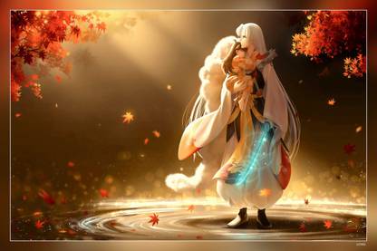 Anime Girls Inuyasha Rin Inuyasha Sesshomaru Architecture Religious Matte Finish Poster Paper Print