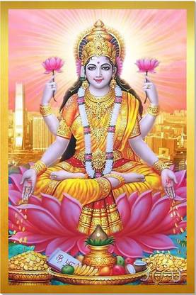 Goddess Lakshmi Posters for Wall (12 x 18 inch), Laxmi Ji Pana, Laxmi Devi Poster, (Laxmi Mata (No. 131))… Paper Print