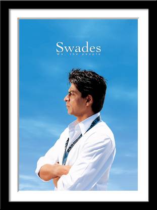 Swades - Shah Rukh Khan Bollywood Classic Hindi Movie Poster - Small Framed Poster Paper Print