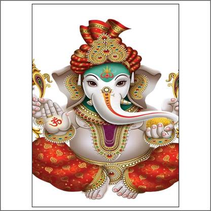 Lord Ganesh Photo Print: Divine Ganesh Bhagwan Image for Home, Office, or Gifting - 12X18 Inches Paper Print