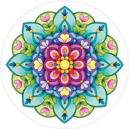 Rangoli diwali Fastival Floor Poster| Diwali Poster| self adhesive vinyl Size -18InchX 18Inch | Single Photo Print (Rolled with Safety Tube). Paper Print Fine Art Print