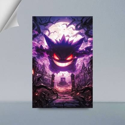 VIRGIN ART | GENGAR POKEMON | POKEMON | ANIME | 300 GSM A4 FRAMED POSTER FOR WALL Photographic Paper