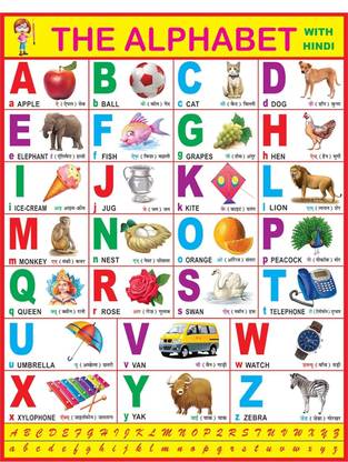 English Alphabet Chart for Kids, Early Learning Educational Wall Chart for Children 28 x 40 Inch Laminated, Non Tearable Waterproof Wall Pasting Chart Canvas Art