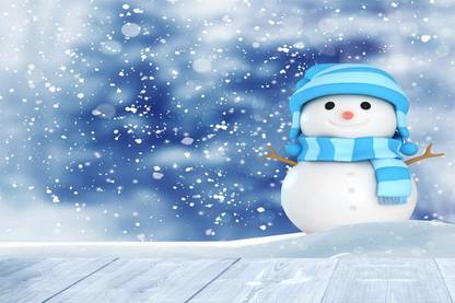 christmas snowman winter Poster, Wallpaper Paper Print