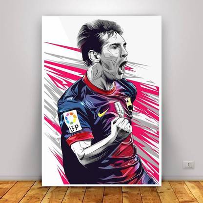 Messi 10 Abstract Digital Print Rolled Paper Poster Paper Print