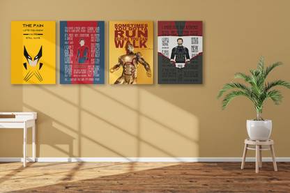 Marvel Superheroes Motivational Quote Posters - Set of 4 Photographic Paper