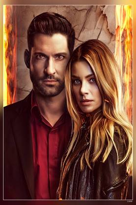 Lucifer Chloe Decker Lucifer Morningstar Lucifer Netflix Netflix Tom Ellis Matte Finish Poster Paper Print