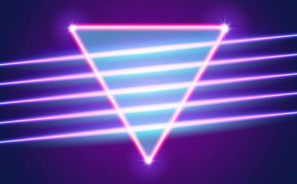 music neon background triangle wallpaper Paper Print
