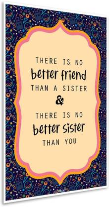 Poster- Best Sister Quote Gift Digital Art Print Poster for Home Room -Photographic Paper (12inchx18 inch, Unframed) Photographic Paper