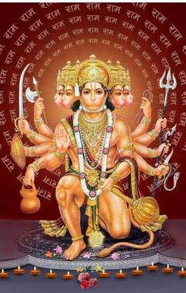 Religious Poster Hanuman Ji Poster Paper Print