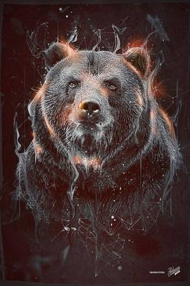 Bear Poster for Room Wall Decoration, Size - 12 X 18 inches || VE EB ART 14974 Paper Print
