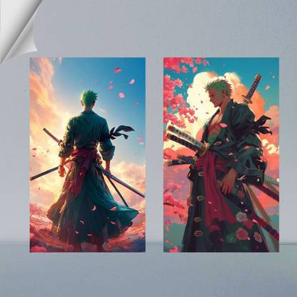 VIRGIN ART | RORONOA ZORO | DIGITAL ART - 7 | FROM ONE PEICE | ANIME | 300 GSM A4 FRAMED POSTER FOR WALL Photographic Paper