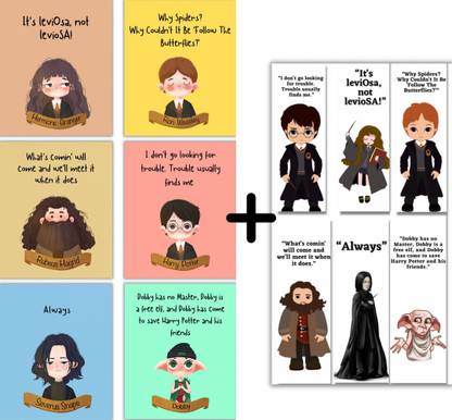 Harry Potter Digital Illustrated Posters with Bookmarks- Pack of 6 each Poster and Bookmark Fine Art Print