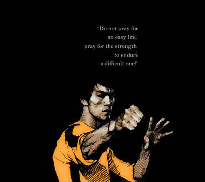 Bruce Lee Motivation Black Dragon Quote Matte Finish Poster Paper Print