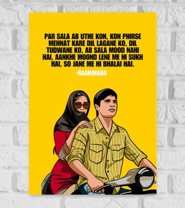Raanjhana Movie Pop Art Poster For Room Office Bedroom Living Room Wall Decor Home Decor Hostel boys Paper Print