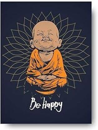 Be Happy Buddha Posters Paper Print