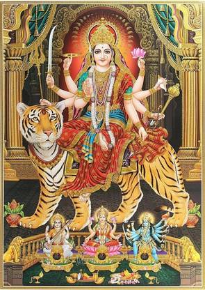Poster Maa Durga Large Poster sl-8441 (Large Print, 36x24 Inches, Banner Media, Multicolor) Fine Art Print