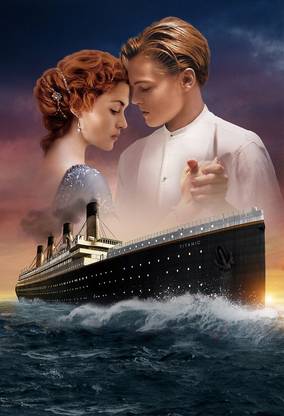 Poster Titanic Kate Winslet And Leonardo Dicaprio'S sl-15183 (LARGE Poster, 36x24 Inches, Banner Media, Multicolor) Fine Art Print