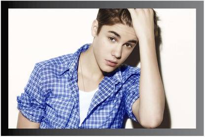 Justin Bieber Music Frame Poster For Room Synthetic Wood Gloss Lamination F70 Paper Print