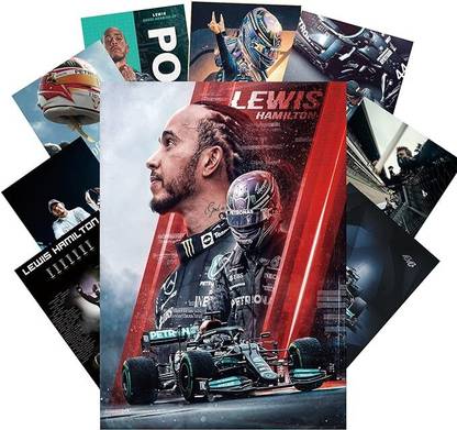 Lewis Hamilton Poster 9 Pieces 7x Formula 1 World Champion Posters Wall Art Prints Poster Home Gym Office Decor Sports Fans Gifts 4 x 6 inch NO Framed Paper Print