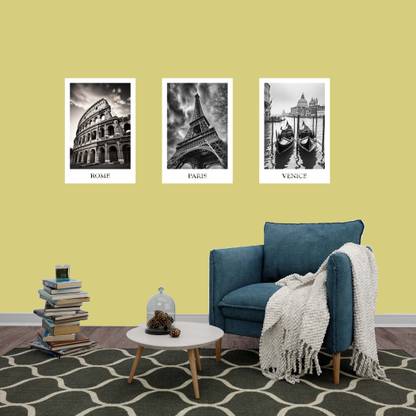 Set Of 3 A3+ Size City Poster Photographic Paper