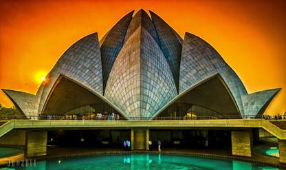 Lotus Temple Poster Multicolor Photo Paper Print Poster Photographic Paper