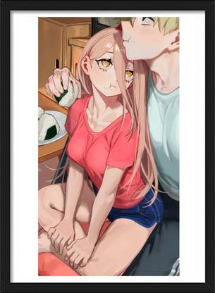 Power x Denji | Chainsaw Man Anime Framed Poster Paper Print