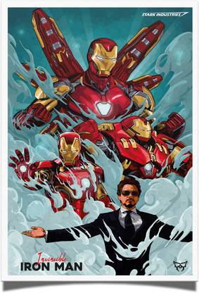 Iron Man Hulk Buster A3 Poster 300 GSM Matte finish Paper Print