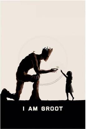 Guardians Of The Galaxy I am Groot Poster For Room Paper Print