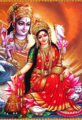 Poster Laxmi Narayan Ji Photo sl-13176 (Wall Poster, 13x19 Inches, Matte Paper, Multicolor) Fine Art Print