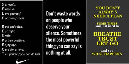 Motivational Poster Set_ of _3 Paper Poster (Poster 12X18 Inch Rolled ) Paper Poster Paper Print Paper Print