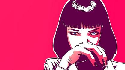 pulp fiction mia wallace uma thurman artwork wallpaper Paper Print