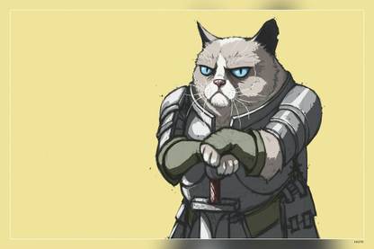 Digital Art Grumpy Cat Memes Warrior Matte Finish Poster Paper Print
