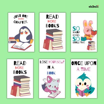 Fun Animal Posters for Book-Loving Kids – A5 Set of 6 Paper Print
