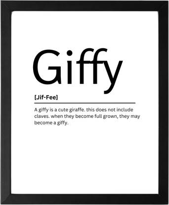 Giffy 9.5 X 11.5 UNFRAMED Dictionary Definition Art Print Poster Wall Office Home Decor Minimalist Funny Quote Meaning Enhanced Paper Poster Paper Print
