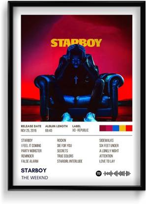 The Weeknd Starboy Song UnFramed Poster For Home Aesthetic Wall Decoration | Singer artist Wall Poster (13 × 19 Inch Unframed) 300 GSM Mate Finish Board Paper With Peal & Stick Tape Photographic Paper
