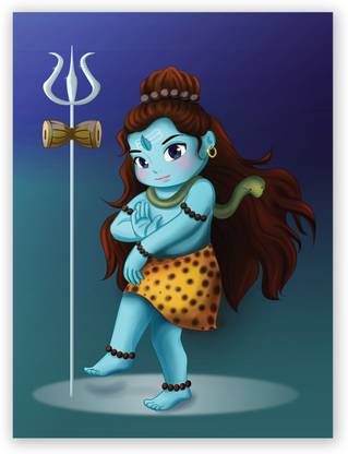 Beautiful Hindu God Lord Shiva Digital Photo Poster With Uv Textured 0366 Fine Art Print