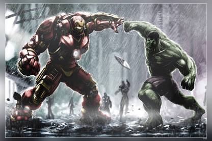 Hulk Hulkbuster Marvel Comics Matte Finish Poster P-8907 Paper Print