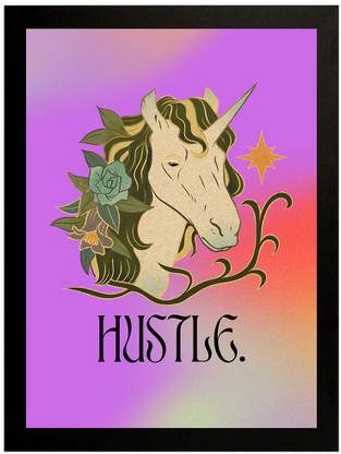 HUSTLE Everyday Motivational Abstract Wall Poster-Paper Print- Framed-12x8 Inches Paper Print