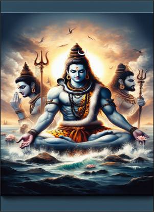 Shiv Sankar Bhole nath ji ka digital print for home and pooja room Decoration poster print size 12x18 inches without frame Paper Print