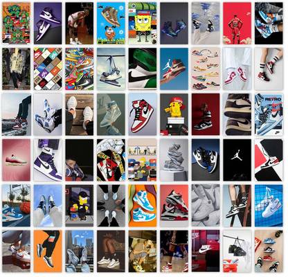 Sneakerhead Wall Collage Kit - Pack of 54 Posters, Trendy Sneaker Room Decor, Streetwear Art Prints for Bedroom, Dorm, and Living Spaces, High-Quality Sneakerhead Wall Art Fine Art Print