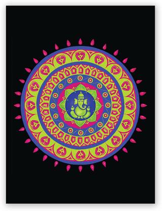 God Ganesha Rangoli Poster Hindu God Photo Poster Size “24 X 18" Inches Fine Art Print
