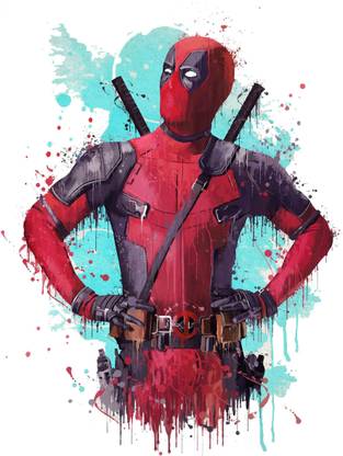 Deadpool Poster, MCU Character, Marvel Movie Poster, Xmen Force, Marvel Comic Universe, Marvel Comics, Ryan Reynolds (12x18in) High-Quality Frameless Wall Poster for Home Decoration, Room Decoration Peel & Paste the Poster on Wall 300g Gloss Laminated Poster, Wallpaper for Youtube Background Photographic Paper
