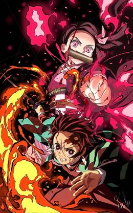 Pack of 1 Demon Slayer Poster Photo Set | Anime Poster | HD+ Photos ( Size - A4) Photographic Paper (12 inch X 8 inch) Photographic Paper