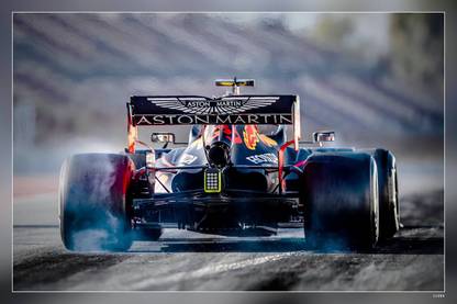 Red Bull Rb Back View Raceway F1 Cars Max Verstappen Formula1 Bokeh Aston Marti Matte Finish Poster P-11684 Paper Print