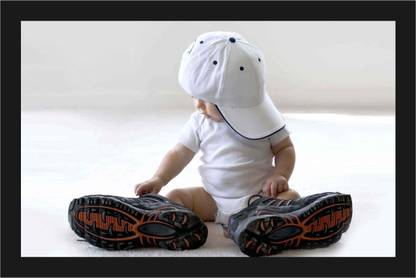 Cute Baby Poster with A4 Size Frame F-552 Paper Print
