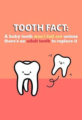 Poster Dental Doctor The Dentist Tooth Facts Series 5 Large Poster (36 X 24 Inch, Multicolour) Fine Art Print