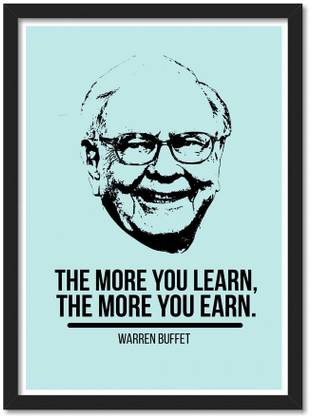 Warren Buffet framed Poster for Room & Office(10x13 inch,Framed) Paper Print
